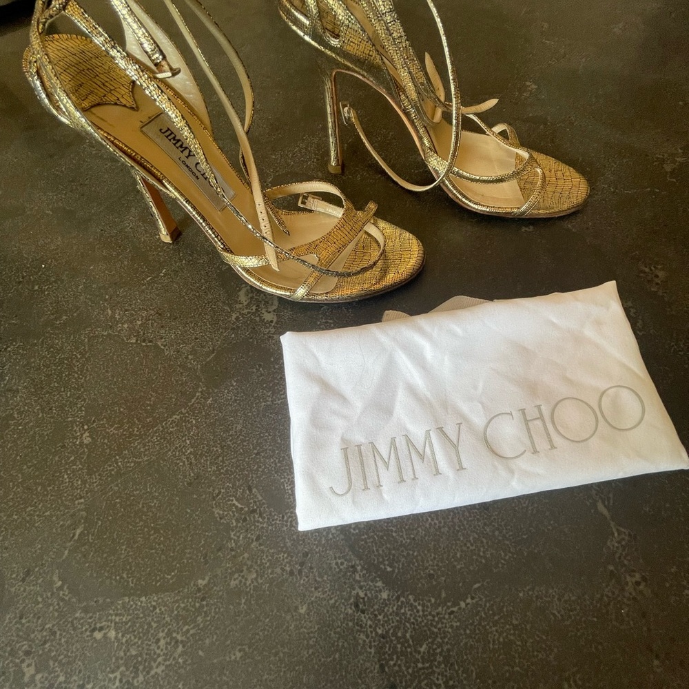 Stunning Jimmy Choo stilettos - gold & black, size 39 - Picture 3 of 7